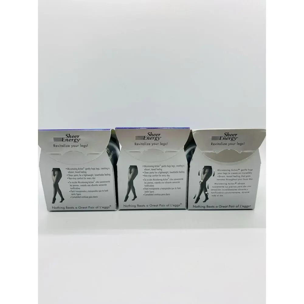 Lot of 5 Leggs Sheer Energy Sheer Toe Revitalizing Silken Mist Control Top Sz B